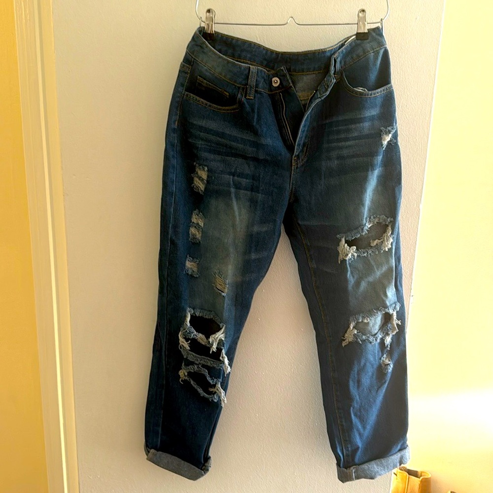 Straight leg boyfriend jeans